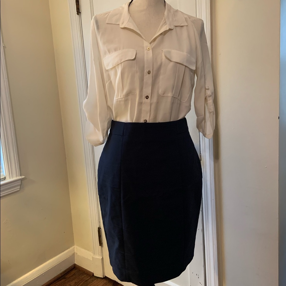 H&M Navy Pencil Skirt